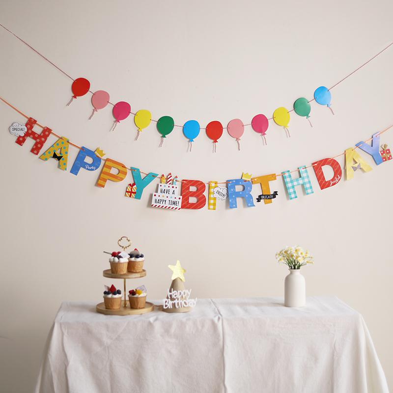 Ballonförmiges Alles Gute zum Geburtstag Banner für Kinderparty Dekoration