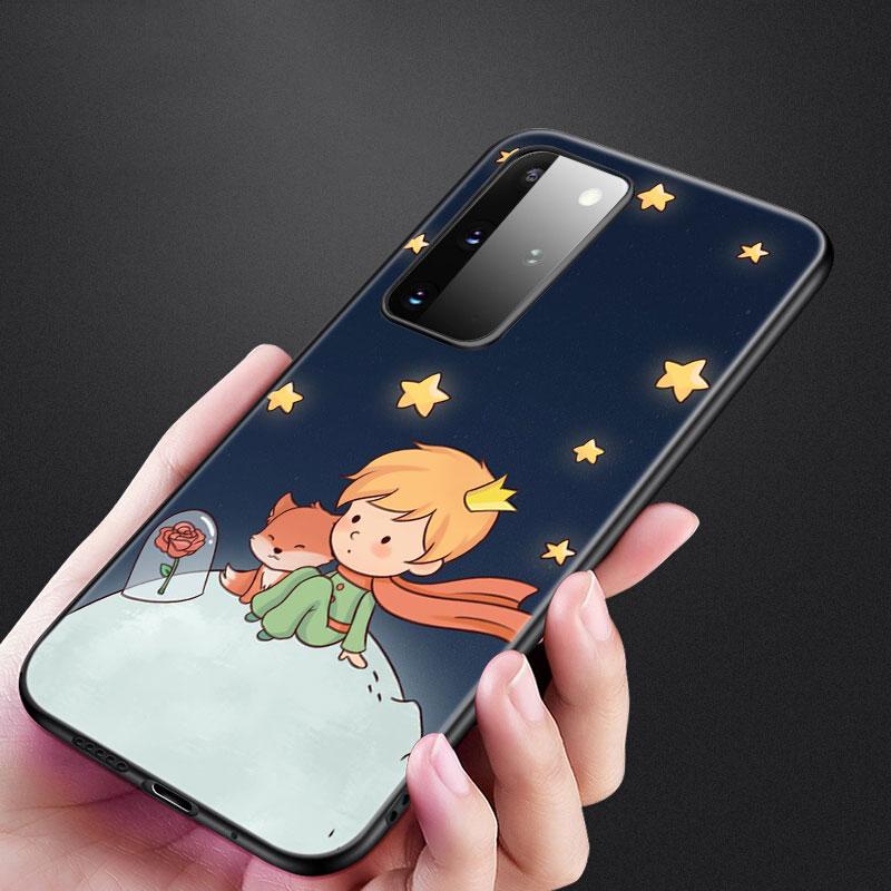 The Little Prince fox telefonfodral för Samsung Galaxy S20 S21 FE S10 Lite Note 20 10 Lite S8 S9 S10E S10 Plus Ultra Black Cover