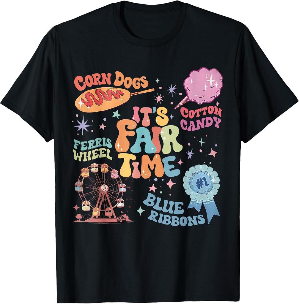 State Fair Fun T-Shirt With Corn Dogs And Ferris Wheel Design