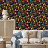 Burgundy, rust and navy blue stained glass wallpaper for living room and bedroom 50x1000