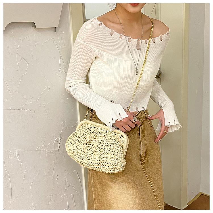 Women's Straw Beach Bag - Versatile Crossbody and Handheld Woven Bag