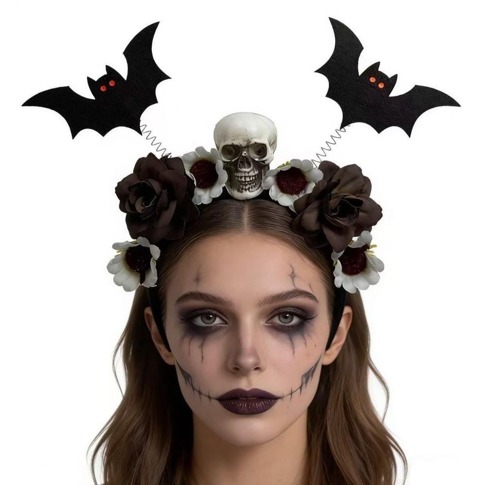 Adjustable Halloween Hair Bracelet Lightweight Hair Band Playful Vibe Skeleton Headband Role Play