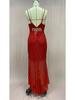 2025 European & American Women's Sexy Sequined Backless Dress with Slit