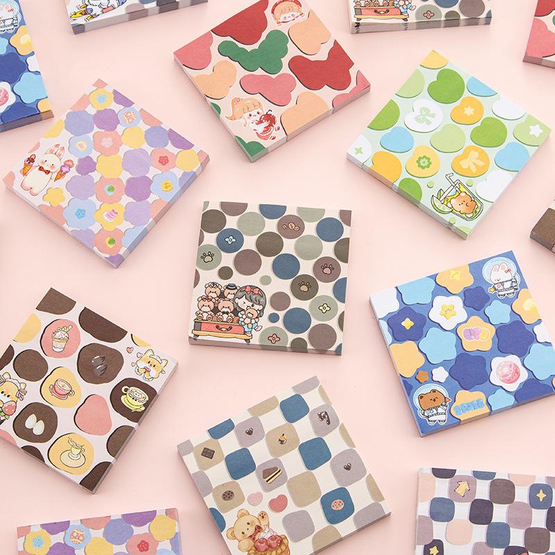 Gift Office School Supplies Wholesale Strong Adhesive Notes Message Style Cute Cartoon Girl Good Looking Student Kawai Lovely