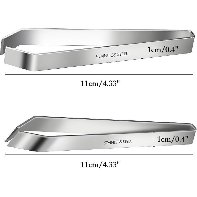 2 Pcs Fish Bone Tweezers, Stainless Steel Flat and Slant Pliers for Removing Meat Hair, Kitchen Salmon Trout