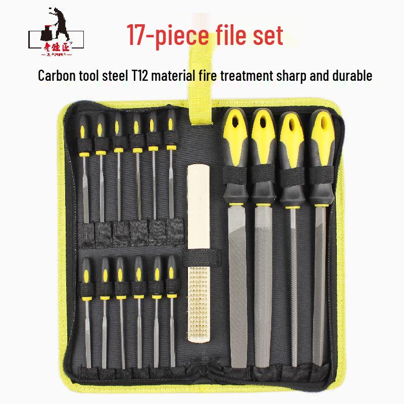17-teiliges Feilenset mit Oxford-Werkzeugtasche für Schlosser und Schreiner