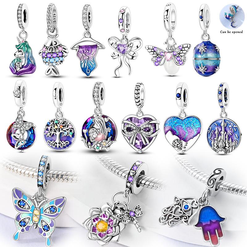 Charms Copper Butterfly Unicorn Firefly Bead Pendant Jewelry Fit Original Bracelet For Women Diy Party Gifts