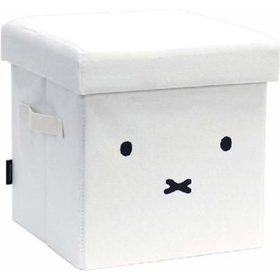 Okato Miffy Storage Chair/Stool, 16.5L, White, with Handles, 28.5cm Wide X 28.5cm Deep X 29cm High
