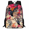 Printed Two-Dimensional Chainsaw Man Schoolbag, Primary School Student Cartoon Chaaw Man Backpack