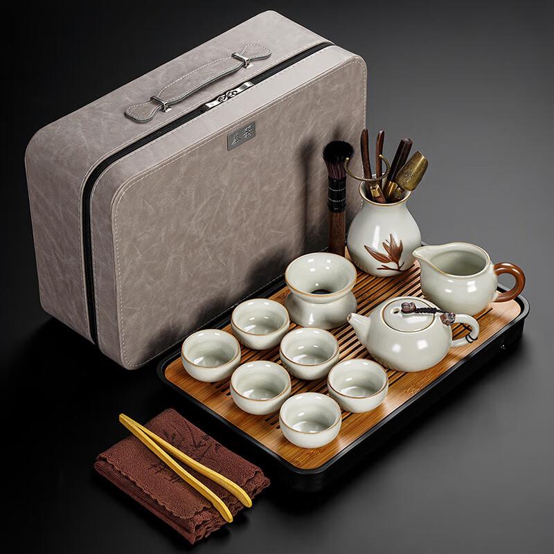 Ru Kiln Style Beige Auspicious Pot Tea Set
