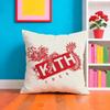 Classic Logo K-Kith Cushion Cover Plush Fabric Soft Double-Sided Printed Sofa Warm Winter Home Gift Pillow Case