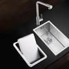 Shaking Countertop Trash Bin Built in Sink Litter Bins Luxury Stainless Steel Dustbin Large Capacity Kitchen Dustbins with Lid