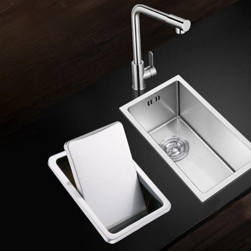 Shaking Countertop Trash Bin Built in Sink Litter Bins Luxury Stainless Steel Dustbin Large Capacity Kitchen Dustbins with Lid