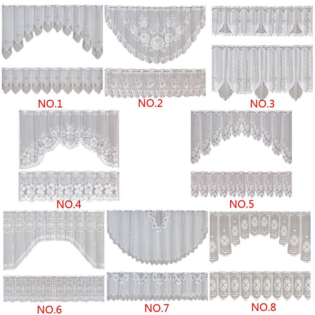 Perdele pentru fereastră din dantelă, 2 bucăți Perdele decorative moderne lavabile pentru interior, sufragerie, bucătărie, cafenea, decorare