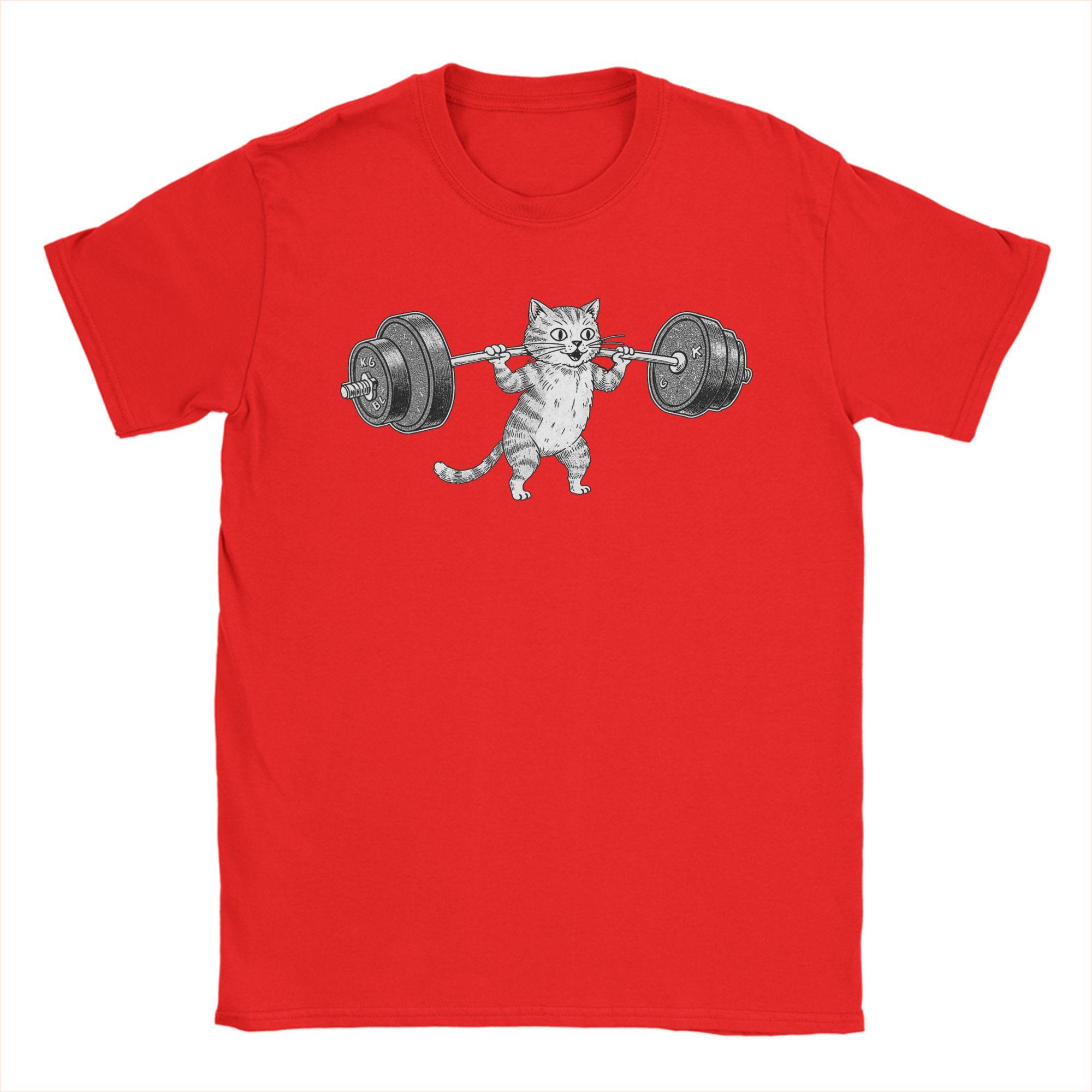 

Mens TShirt Deadlift Weightlifting Cat Vintage 100 Cotton Tee Shirt Short Sleeve T Shirt Crewneck Tops Gift Idea S