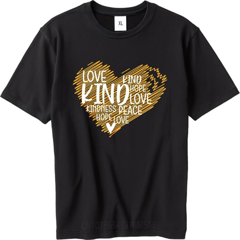 Men Cotton Tshirt Unisex Summer Men T Shirt Love Kind Hope Peace Kindness Love Short Sleeve Solid Color ONeck Tee Shirt
