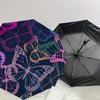 1pc Colorful Butterfly Pattern Umbrella with Plastic Handle,Suitable for All Seasons Home Travel Outdoor UmbrellaDD263