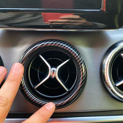 Carbon Fiber Style Air Condition Air Vent Outlet Ring Cover Trim Decor for Mercedes Benz GLA X156 CLA C117 Class ( Not for A B