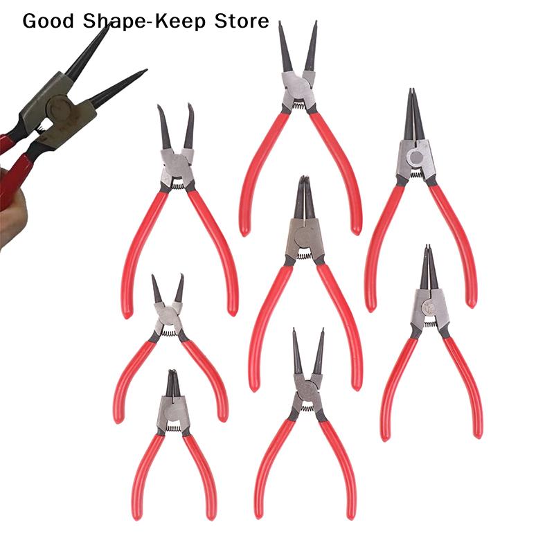 Carbon Steel Multifunctional Internal External Retaining Pliers, 5/6/7 Inch Hand Tool Snap Ring Circlip for All DIY Needs