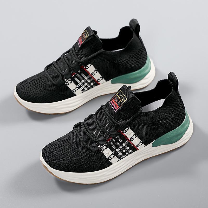 Женская обувь 2023 весенний тренд модная повседневная обувь тканевая обувь женские одинарные туфли обувь для мам молодежные кроссовки 35 чёрный 1583₽