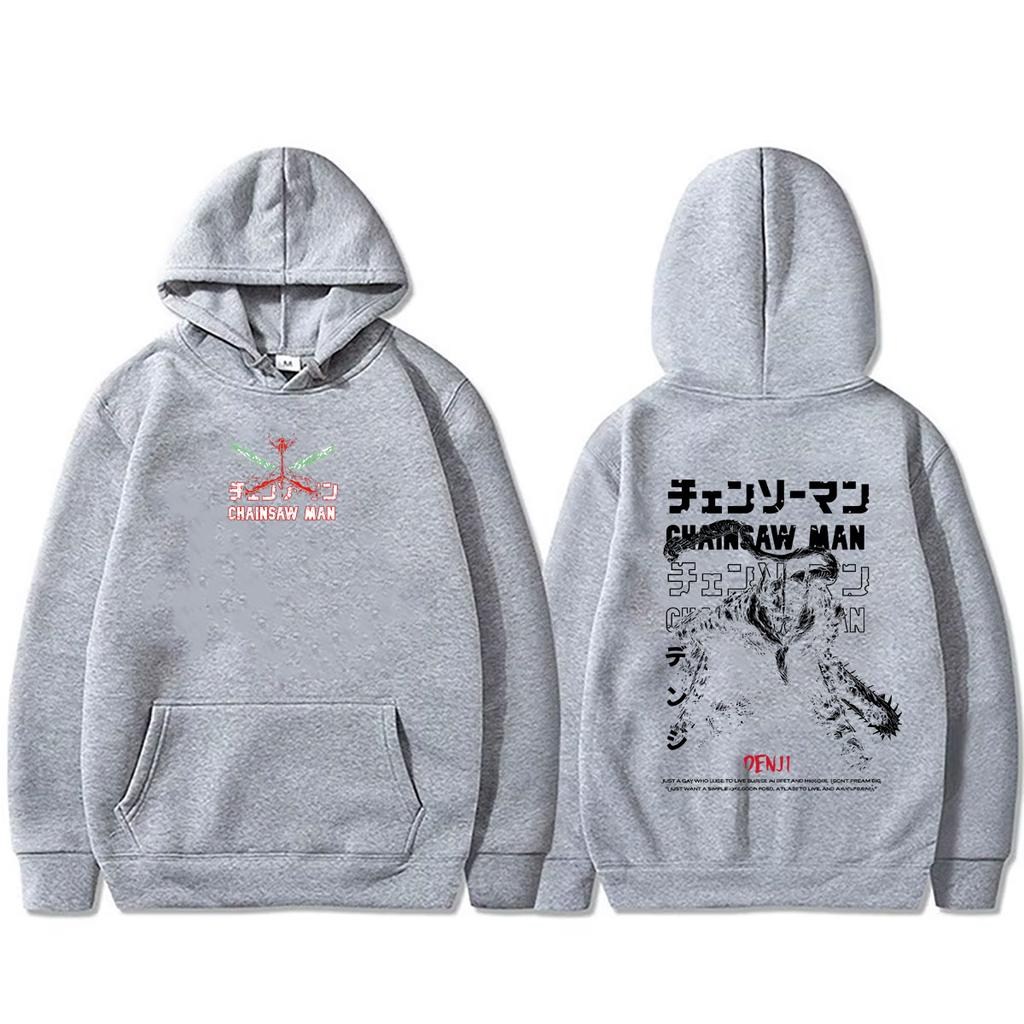Anime Chainsaw Man Hoodie Funny Cartoon Denji Pochita Print Pullover Hoodies Men Women Manga Hooded Tracksuit