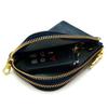 AGILITY affa "Pair" Coin Case, Card Case, Double Zipper, L-Shaped Zipper, Key Ring, Leather