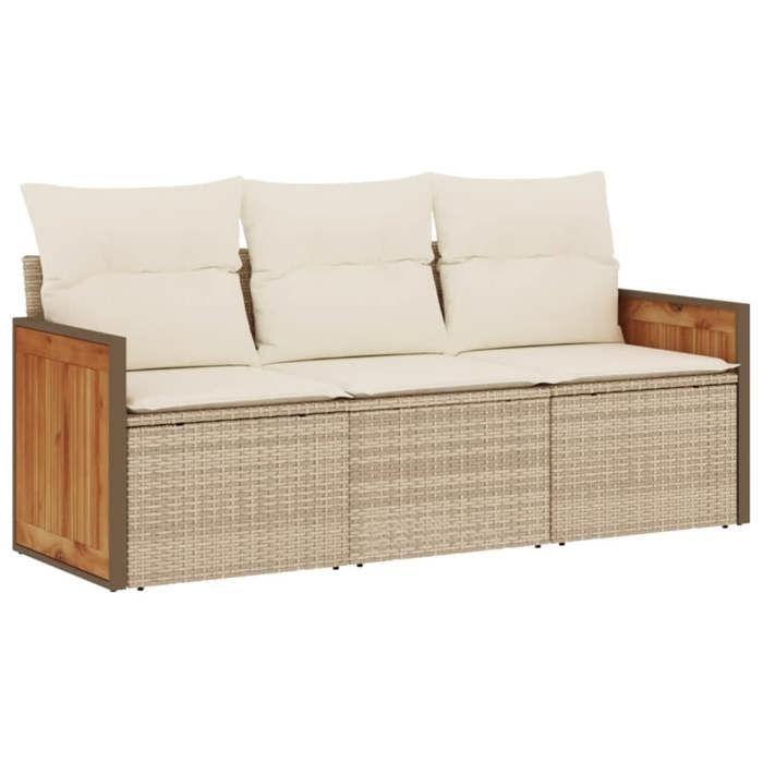 VidaXL Garden Lounge Set with Cushions 3 Pcs, Patio Sofas, Patio Furniture Set, Outdoor Furniture, Beige 3227437