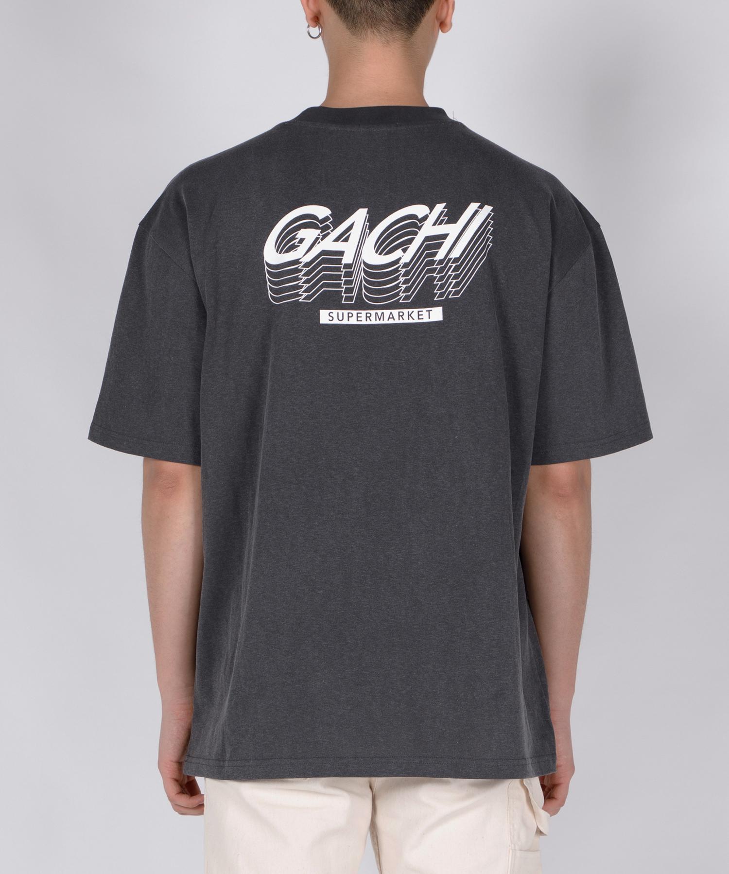 Gachi Loose Fit Crepe Logo Pigment Short Sleeve T-Shirt Dark Gray/Gray L