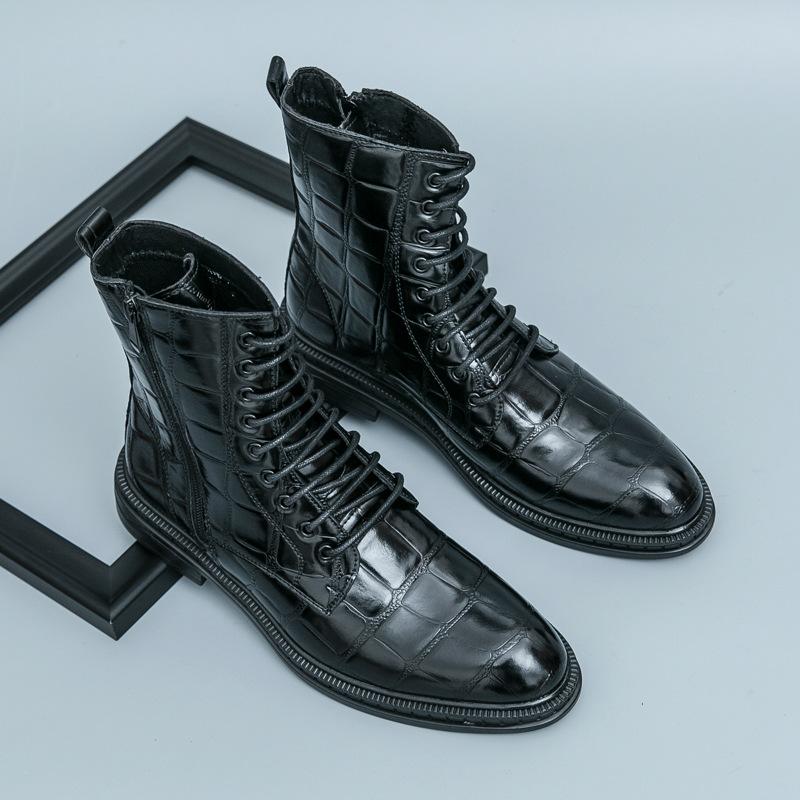 Autumn Martin Boots Men's Side Zipper High-top Short Boots Retro Casual Desert Boots Foreign Trade Outdoor Tooling Boots Men