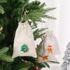 1-30Pcs Christmas Linen Bags Cartoon Santa Claus Snowman Candy Gifts Drawstring Bag for Xmas Party Packaging Storage Pouches
