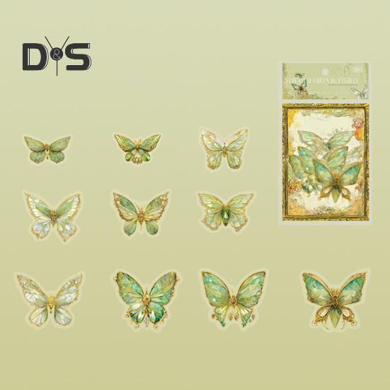 20 Stück Schmetterlingsaufkleber, glitzernd, holografisch, transparent, ästhetische Aufkleber für Art Journaling, Scrapbook, Junk Journal, Kartenherstellung, DIY-Basteln