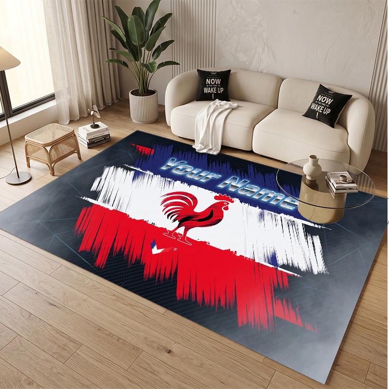 Personalized Crystal Velvet Carpet France National Football Team Pattern Non Slip Floor Rug