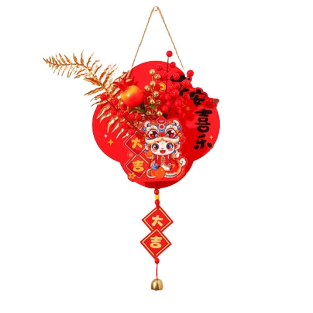

Cartoon Snake Year Lucky Pendants Traditional with Bells 2025 New Year Wall Pendants Blessing Handmade