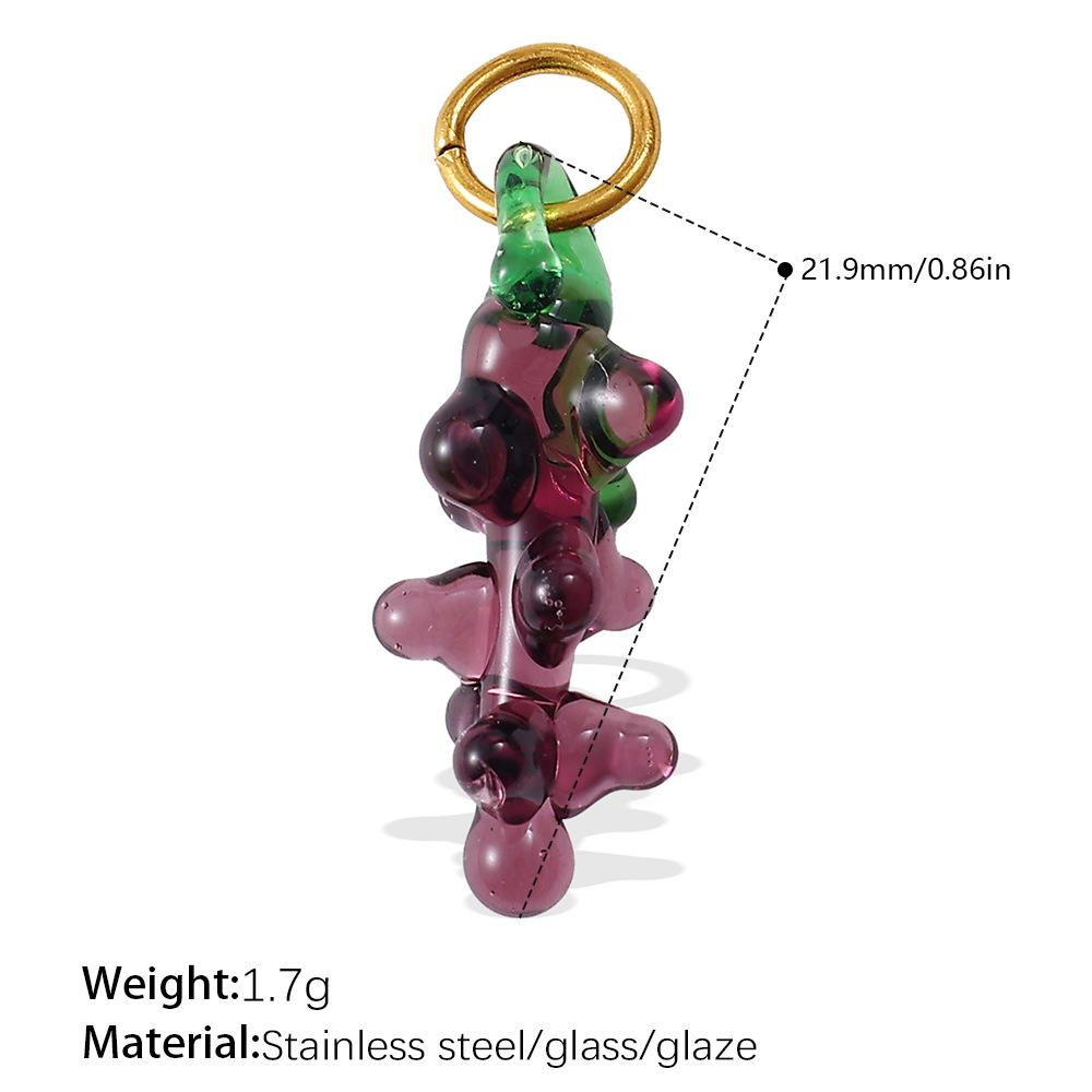 Fresh and Cute DIY Watermelon Grape Fruit Pendant Exquisite Small Glass Pendant Accessories Collection