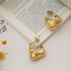 Personalized Irregular Titanium Steel Earrings Premium 18K Gold Geometric Embossed Stud Earrings Jewelry