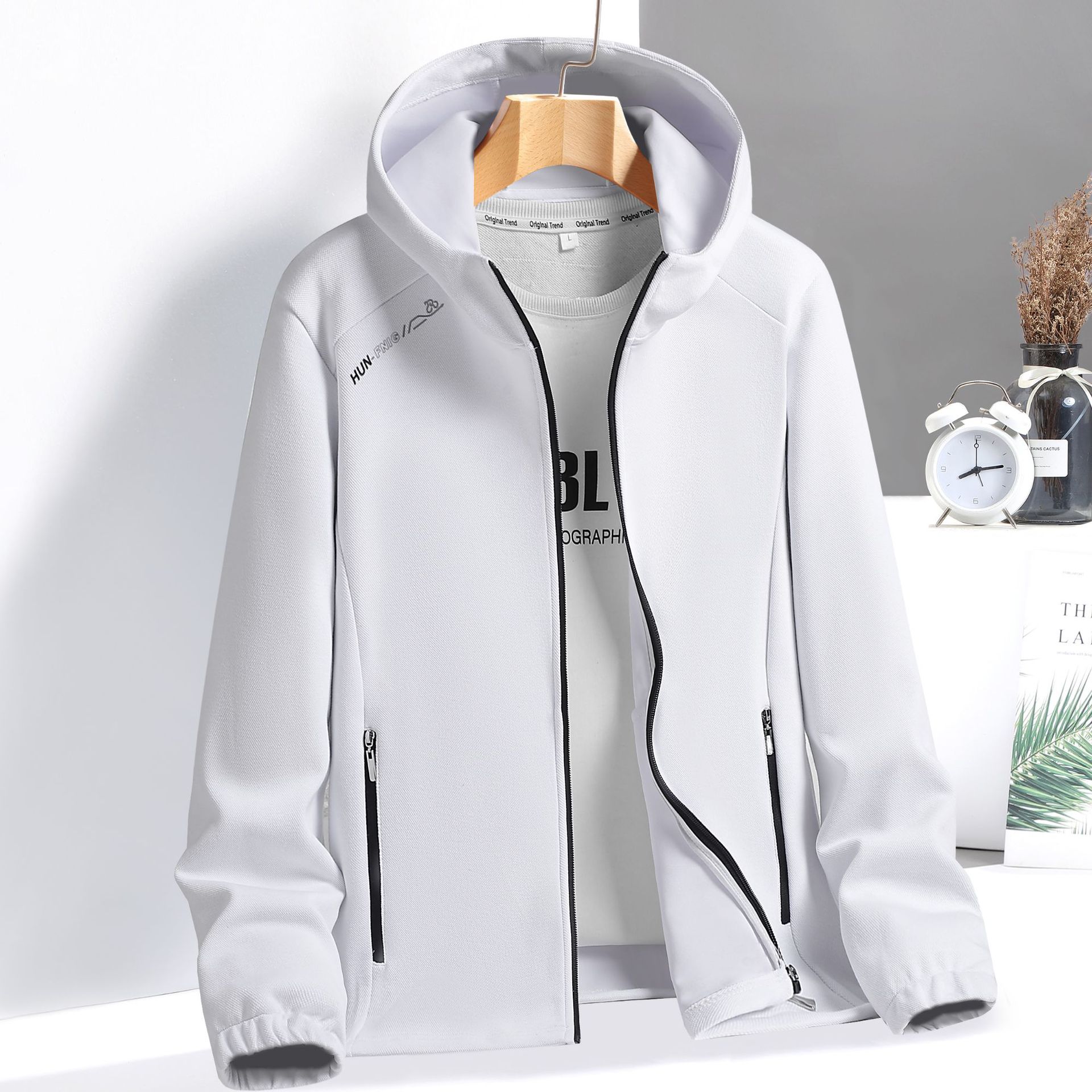 

Весенне-осенняя новая куртка с капюшоном для пары, большого размера, мужской тренч, топ, студенческое пальто для мужчин M