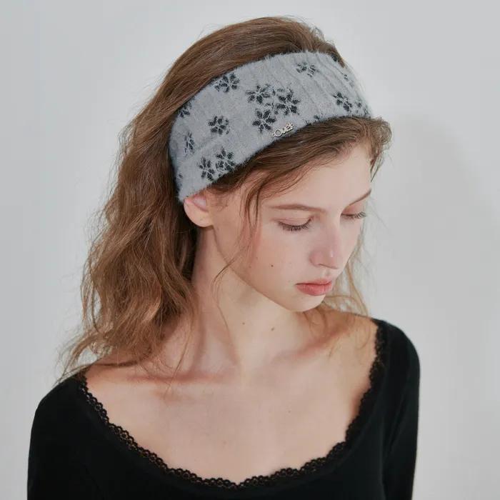 BLOOM KNIT HAIRBAND_2COLOR (GREY/IVORY)