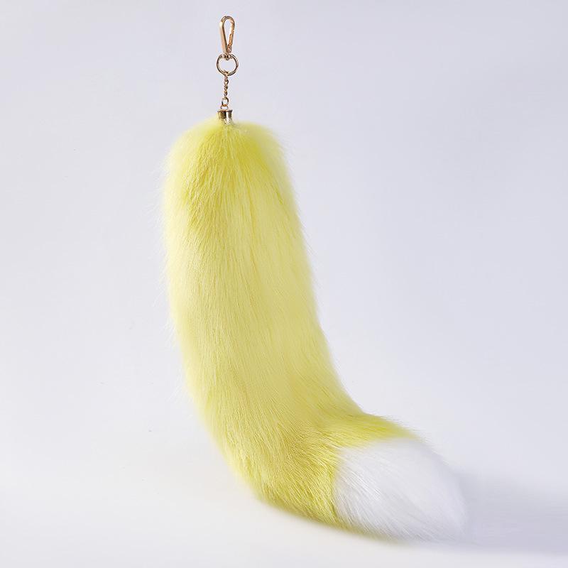 Faux Fur Fox Tail Bag Charm - Schoolbag & Car Keychain Accessory