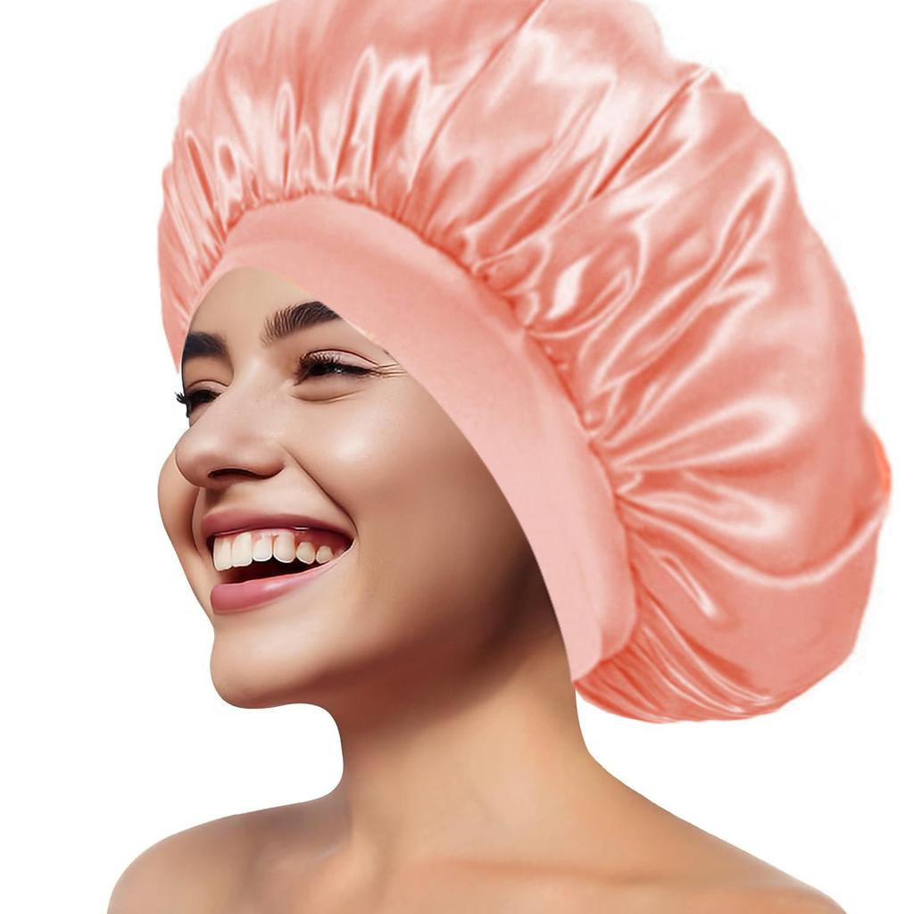 Women's Wide Brim Satin Sleep Cap – High Elasticity Hair Care Beauty Hat