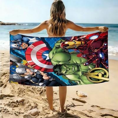 Marvel Spider-Man Druck Strandtuch, Superhelden Poster Schnelltrocknendes Handtuch, Geeignet für Schwimmbad Strand Ideal für Badezimmerhandtücher