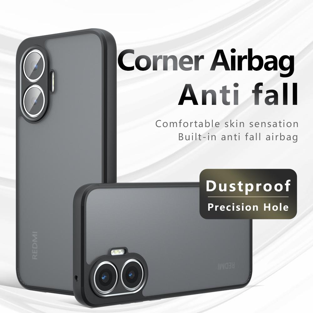 Airbag Super Protection Soft TPU+PC Clear Matte Back Cover For Xiaomi Poco F7 PocoF7 5G Phone Case