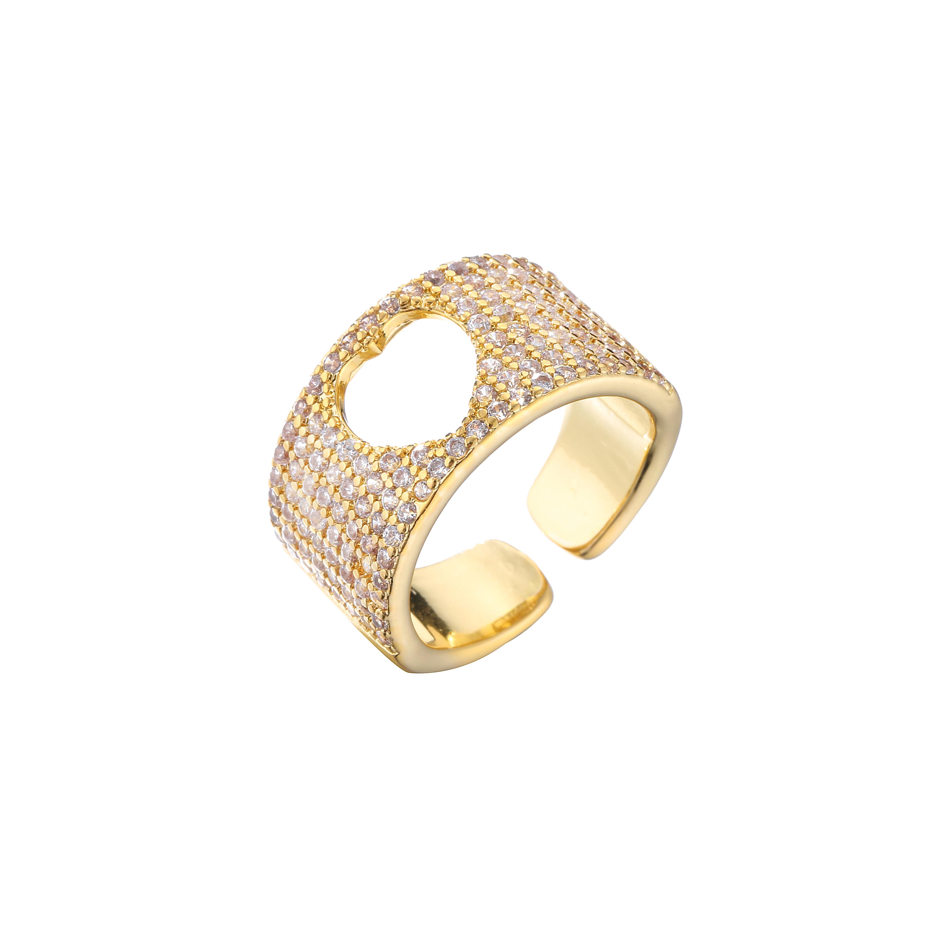 HECHENG,Heart And Star Ring,Personality Irregular Hollow Star Ring,Open Adjustable Finger Ring For Women resizable