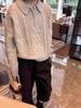 Apricot Button-Down Korean Loose Knit Cardigan for Women, Versatile Autumn/Winter Sweater