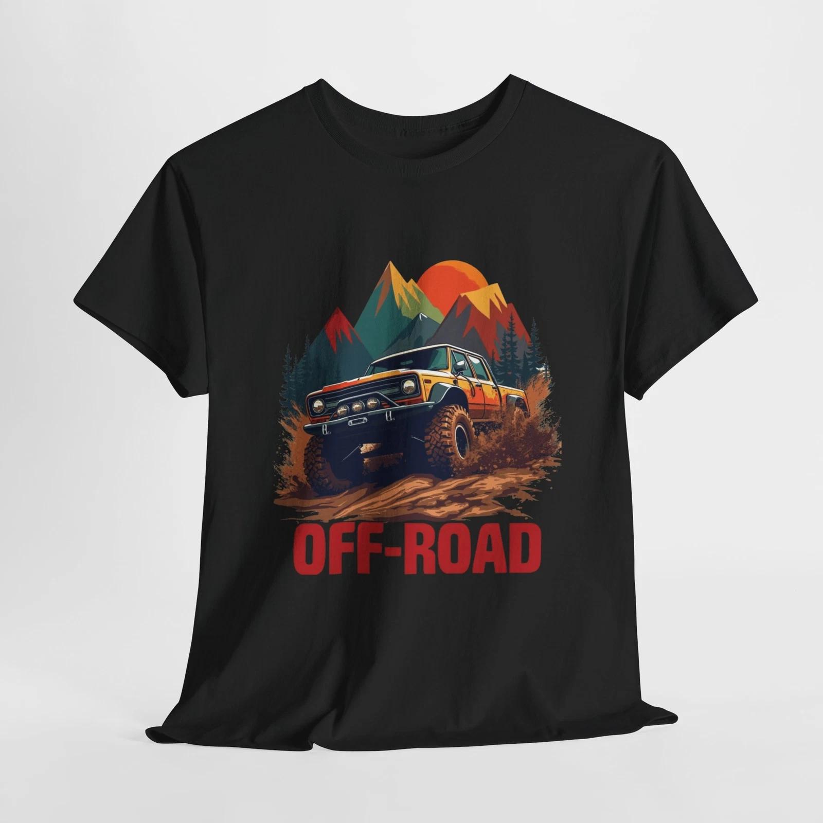 Mountain T-Shirt | Adventure Hiking Tee | 4x4 Car on mountain tops T-shirt L