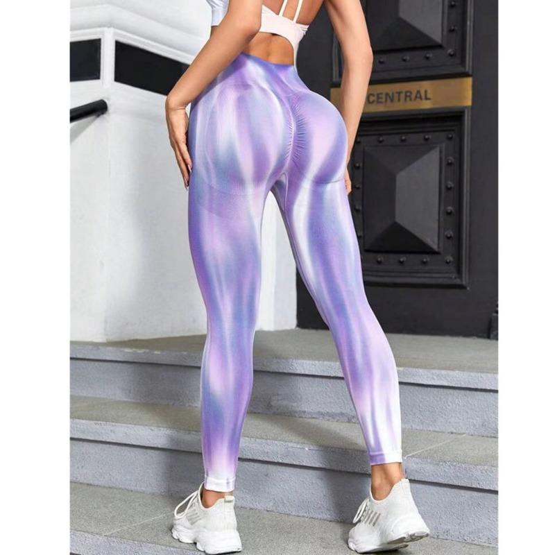 New Aurora Double Hip Lift Tie-dye Yoga Pants Running Fitness Pants Training Leggings Yoga Clothes Sweatpants