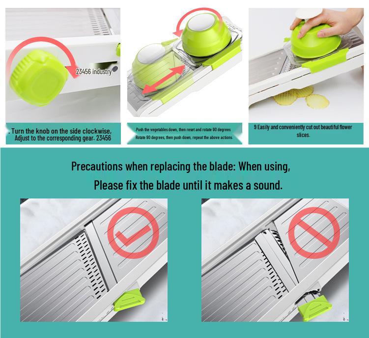 Multi-functional Vegetable Cutter & Grater: Radish & Potato Slicer/Shredder