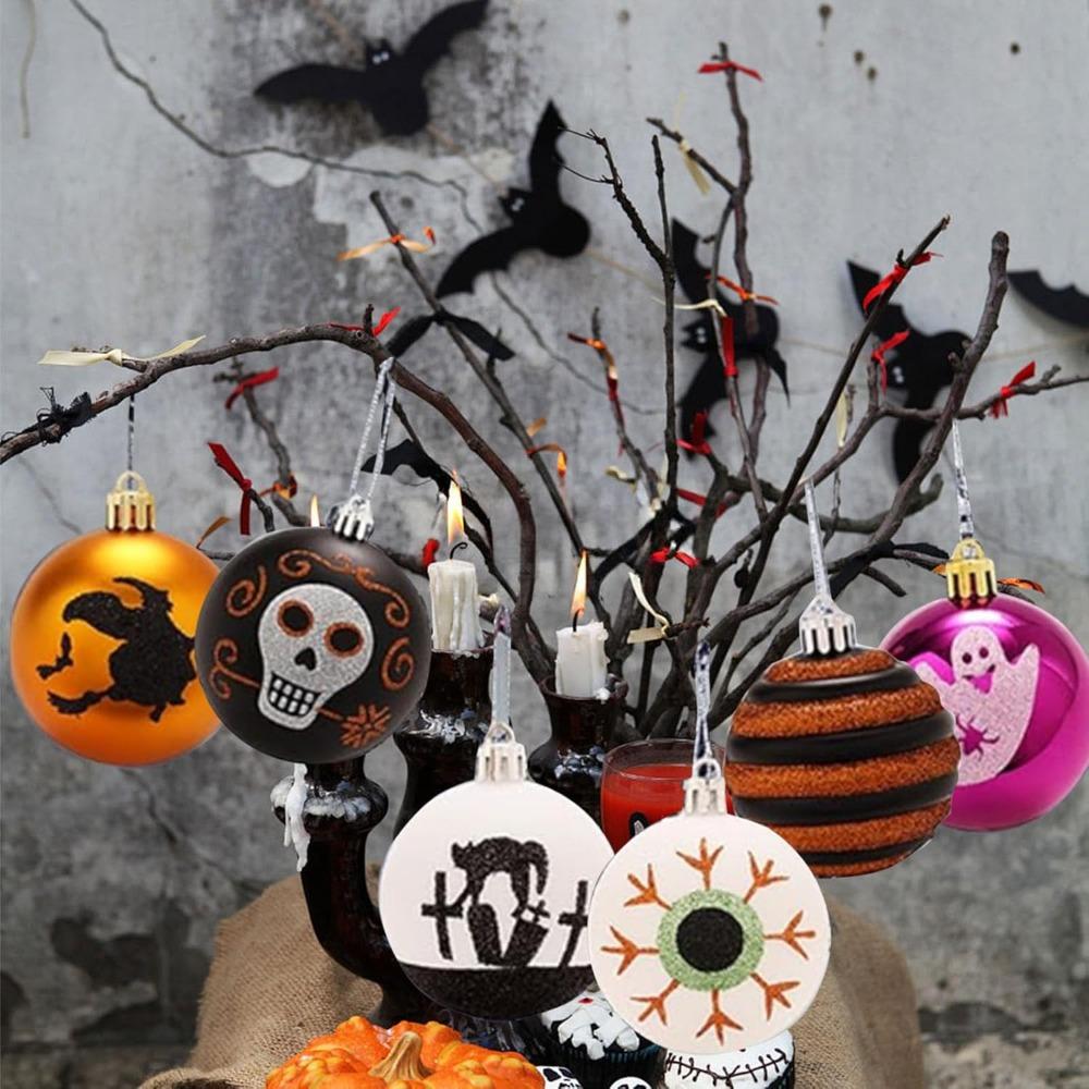 16PCS/SET Halloween Decorations, Ball Tree Decorations, Witch and Spider Halloween and Christmas Indoor and Outdoor Decorations