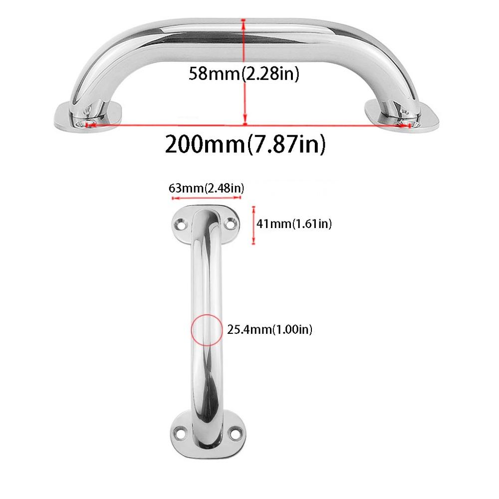 316 Stainless Steel Stainless Steel Handle 304 Stainless Steel Boat Handrail  Bathroom Safety 200mm/7.87in