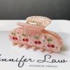 Korean Acetate Acrylic Hair Accessories: Diamond Cherry Rhinestone Ponytail and Shark Clips