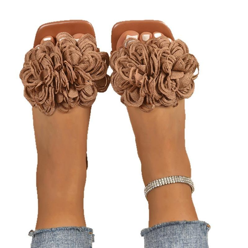Slippers women's summer new women's fashion flowers word casual flat beach cool slippers